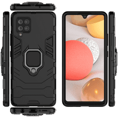 IZMAEL Odolné Pouzdro Ring Armor Case pro Samsung Galaxy A42 5G - Černá KP9703