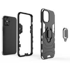 IZMAEL Odolné Pouzdro Ring Armor Case pro Apple iPhone 12 Pro Max - Černá KP9712