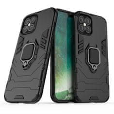 IZMAEL Odolné Pouzdro Ring Armor Case pro Apple iPhone 12 Pro Max - Černá KP9712