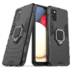 IZMAEL Odolné Pouzdro Ring Armor Case pro Samsung Galaxy A02s - Černá KP10334