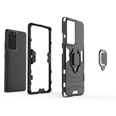 IZMAEL Odolné Pouzdro Ring Armor Case pro Samsung Galaxy S30 Ultra/Galaxy S21 Ultra 5G - Černá KP9710