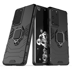 IZMAEL Odolné Pouzdro Ring Armor Case pro Samsung Galaxy S30 Ultra/Galaxy S21 Ultra 5G - Černá KP9710