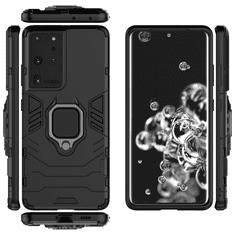 IZMAEL Odolné Pouzdro Ring Armor Case pro Samsung Galaxy S30 Ultra/Galaxy S21 Ultra 5G - Černá KP9710