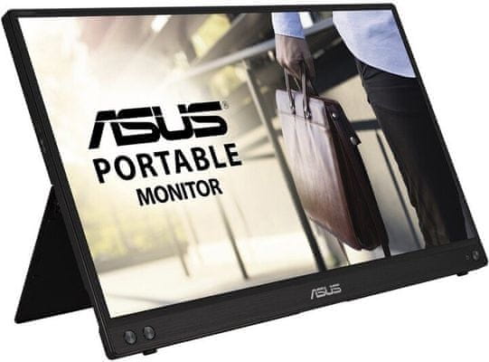 Přenosný monitor Asus MB16ACV (66C0KAC3EU) vhodný pro grafické programy vývojáře designéry kreativce kompatibilita Full HD rozlišení 2× 1W reproduktory