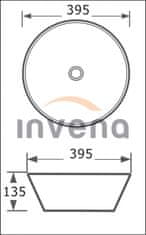 Invena DOKOS CE-19-011-C Umyvadlo na desku 40cm, bílá - Invena