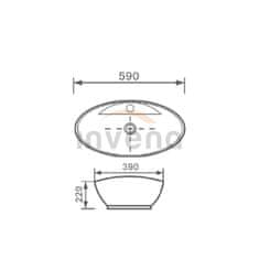 Invena FEME CE-10-001-C Umyvadlo na desku 60 cm - Invena