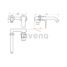 Invena SIROS BP-90-U04-A Podomítková umyvadlová baterie, černá - Invena