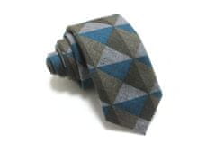 ORNATE Volnočasová kravata s motivy trojúhelníků ze 100% bavlny 