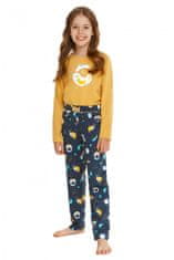 TARO Dívčí pyžamo 2615 Sarah yellow + Ponožky Gatta Calzino Strech, žlutá, 116