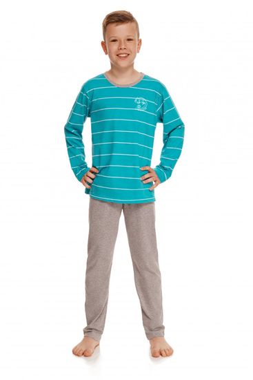 TARO Chlapecké pyžamo 2622 Harry turquoise + Ponožky Gatta Calzino Strech