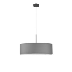 LYSNE.PL Závěsná lampa do obývacího pokoje SINTRA fi 60 cm 5xE27 dno,černý rám , šedá