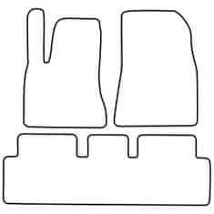 Vopi Textilní autokoberce Tesla Model 3 2020-, barva koberce: černá, barva obšití: černé