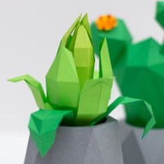 DIY Kaktusy v betonových květináčích – 3D papírový model