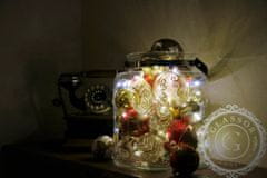 Decor By Glassor Vánoční baňka průhledná zlatý dekor (Velikost: 6)