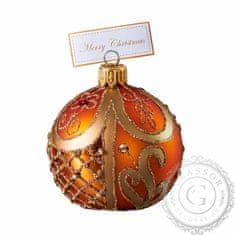 Decor By Glassor Vánoční jmenovka oranžová s kamínky