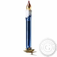 Decor By Glassor Vánoční ozdoba svíčka modrá