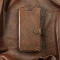 Mobiwear Luxusní kožené flip pouzdro na mobil Samsung Galaxy S21 FE - Hnědé - L_BRS Brown Leather