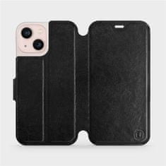 Mobiwear Flip pouzdro na mobil Apple iPhone 13 Mini v provedení C_BLS Black&Gray s šedým vnitřkem