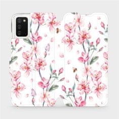 Mobiwear Flip pouzdro na mobil Samsung Galaxy A03s - M124S Růžové květy