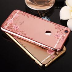 IZMAEL Diamant flower pouzdro pro Samsung Apple iPhone 7 / iPhone 8 / iPhone 2020 / iPhone 2022 - Zlatá KP18098