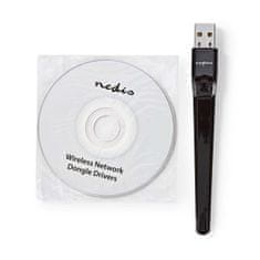 Nedis WSNWA600BK Wi-Fi USB dongle AC600 Dual Band 2.4/5 GHz s anténou