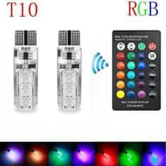 Alum online RGB LED autožárovky W5W T10 s dálkovým ovládáním, 2ks