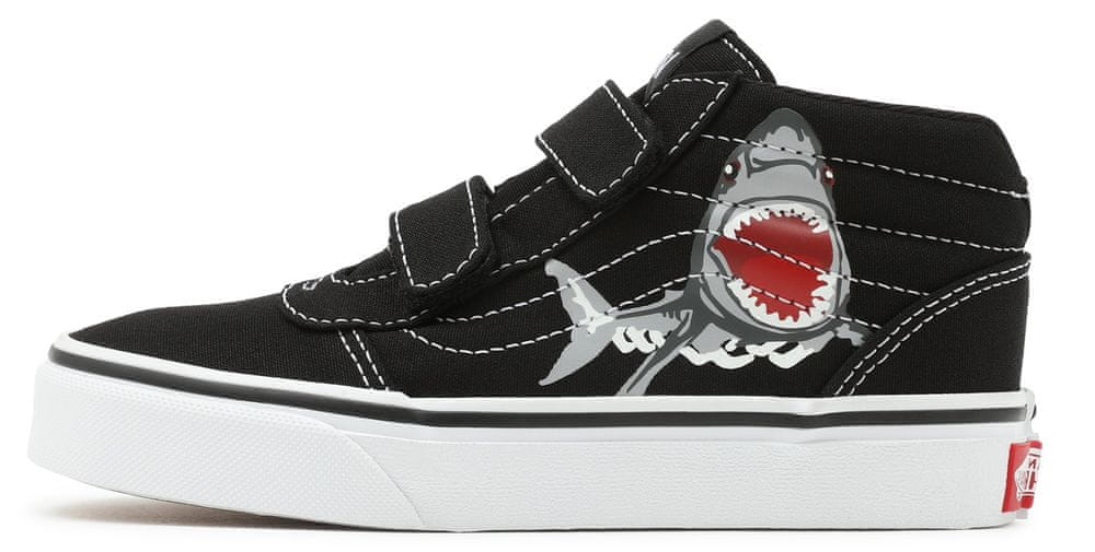 Vans dětské kotníčkové tenisky YT Ward Mid V Glow Sharks Black/White VN0A5HZ98AW 32 černá