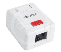 Solarix Zásuvka Solarix CAT5E UTP 1 x RJ45 na omítku bílá SX108-5E-UTP-WH