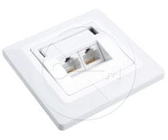 Solarix Zásuvka Solarix CAT6 UTP 2 x RJ45 pod omítku bílá SX9-2-6-UTP-WH