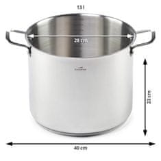 Rosmarino Rosmarino Pour&Cook II ocelový hrnec se skleněnou poklicí 13 l - 28 cm