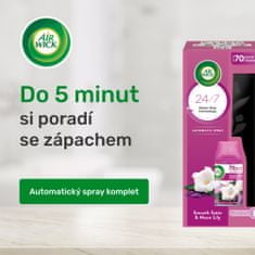 Air wick Automatický sprej komplet Jemný satén a Měsíční lilie 250 ml