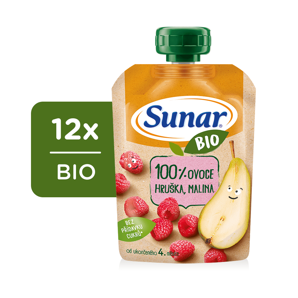 Sunar BIO kapsička Hruška, malina 12x100g