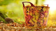univerzální koš na dřevo Flexi, plastový, dekor podzim