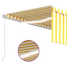 Petromila Ručně zatahovací markýza s roletou a LED 4,5 x 3 m žlutobílá