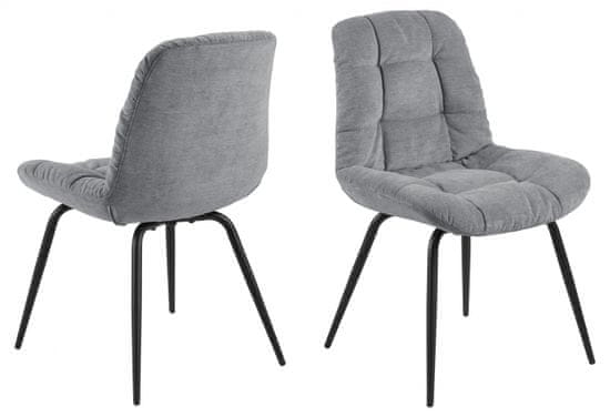 Design Scandinavia Jídelní židle Katja (SET 2ks), textil, šedá