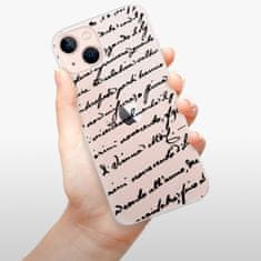 iSaprio Silikonové pouzdro - Handwriting 01 - black pro Apple iPhone 13