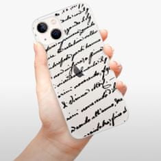iSaprio Silikonové pouzdro - Handwriting 01 - black pro Apple iPhone 13