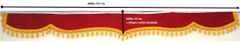 GIZ-TRANS Přední záclonka univerzální, červená barva a černé střapce
