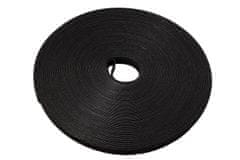 Value Stahovací páska 10mm, suchý zip, 25m, černá (25.99.5250)