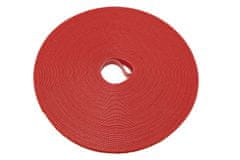 Value Stahovací páska 10mm, suchý zip, 25m, červená (25.99.5253)