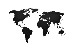 MAJA DESIGN Dřevěná MAPA SVĚTA černá