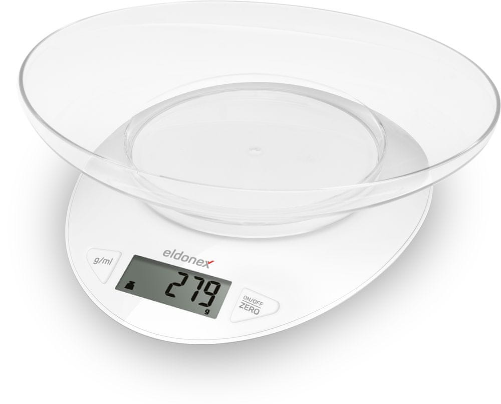 Eldonex WhiteStar kuchyňská váha, 5 kg, BÍLÁ