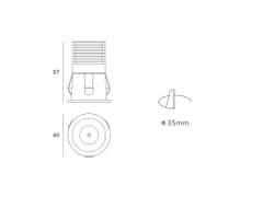 LED2 LED2 2250131 RAY XS, W ZÁPUSTNÉ BÍLÉ 2250131