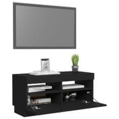 Greatstore TV skříňka s LED osvětlením černá 80 x 35 x 40 cm