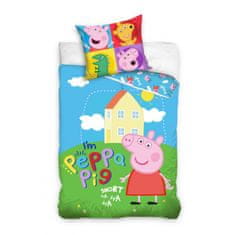 Carbotex Oboustranné bavlněné povlečení PEPPA PIG, 140/200+70/90, PP213001