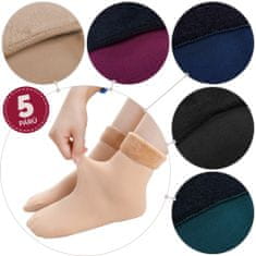 VivoVita Winter Socks – Teplé termoponožky s flísovou podšívkou (5 párů), Mix