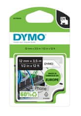 Dymo páska D1 flexibilní nylonová, 12 mm x 3,5 m, černá na bílé, S0718040