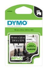 Dymo páska D1 flexibilní nylonová, 19 mm x 3,5 m, černá na bílé, S0718050