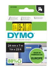 Dymo páska D1 24mm x 7m, černá na žluté, 53718, S0720980