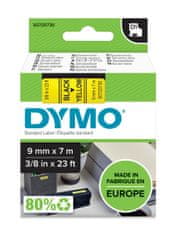 Dymo páska D1 9mm x 7m, černá na žluté, 40918, S0720730